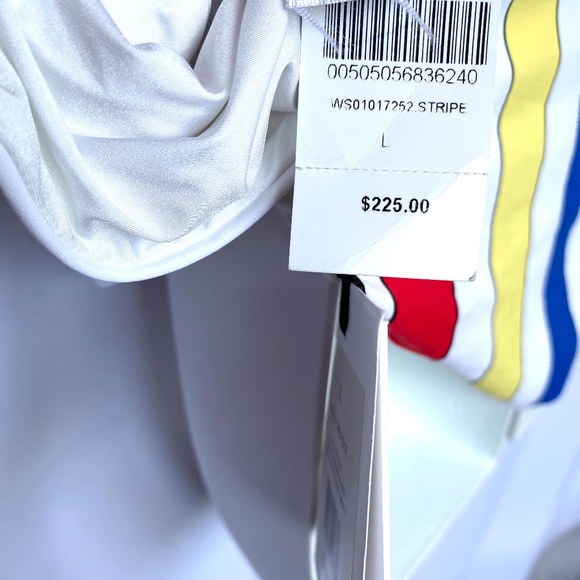 Onia Kelly One Piece Bold Rainbow Strip Swimsuit - Picture 6 of 8